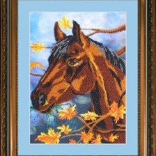 Схема вышивки «Лошадка в цветах»