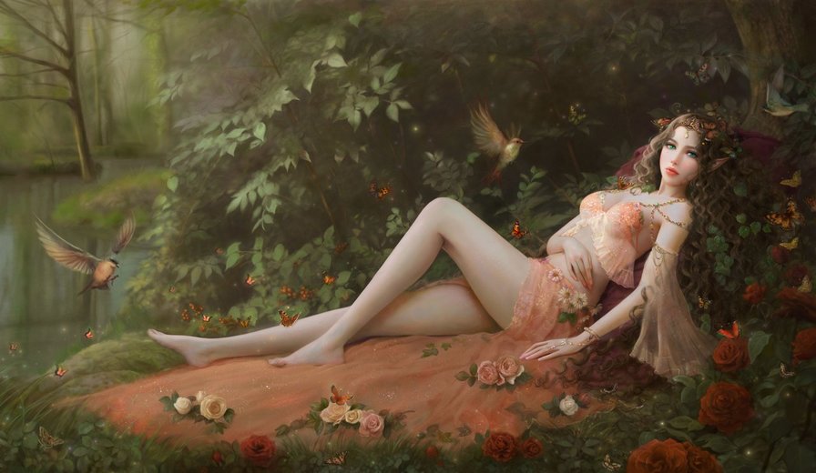 Девушка - иллюстрация, сказки - оригинал