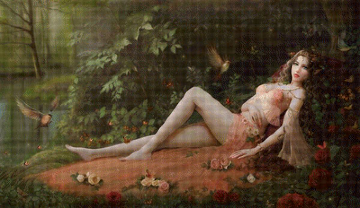 Девушка - сказки, иллюстрация - предпросмотр