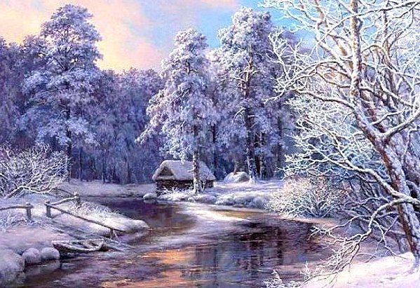 морозная зима - природа, зима, пейзаж - оригинал