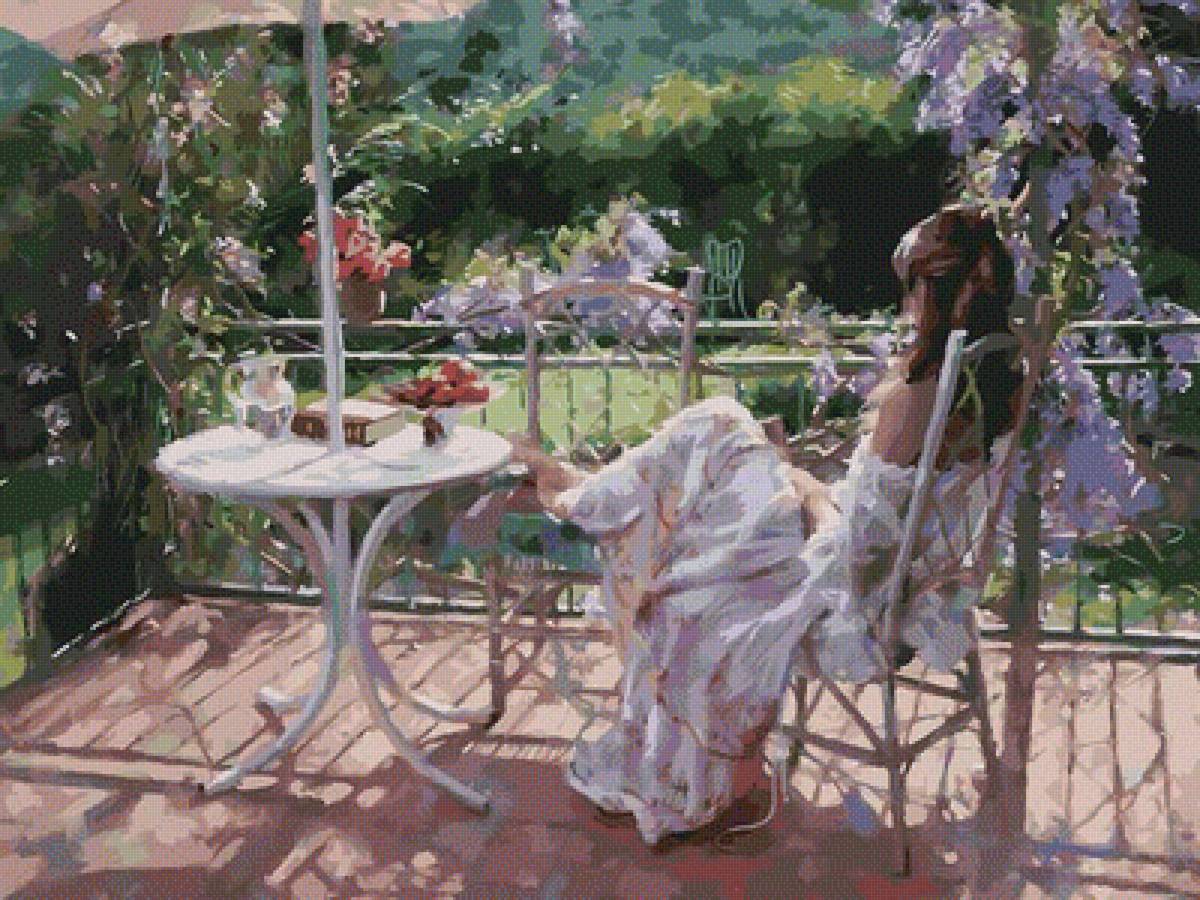 Утро на терассе - предпросмотр