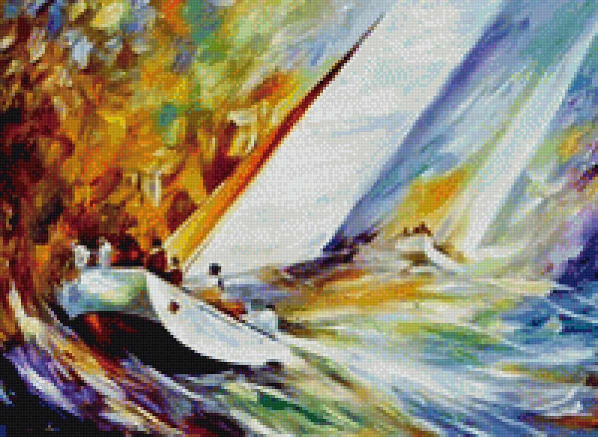 БОКОВОЙ  ВЕТЕР - морской пейзаж, парус - предпросмотр