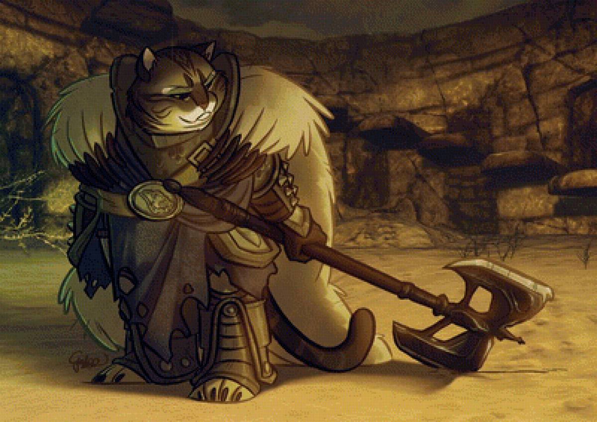 Каджит - скайрим, секира, каджит, усатый - предпросмотр