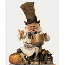 Схема вышивки «гном на кухне»