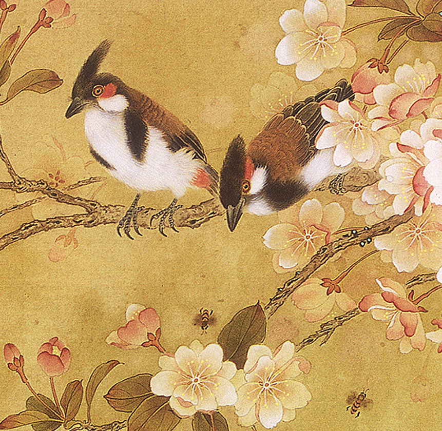 Китайская экзотика - птицы - китай, china, сакура, птицы, birds, sakura - оригинал
