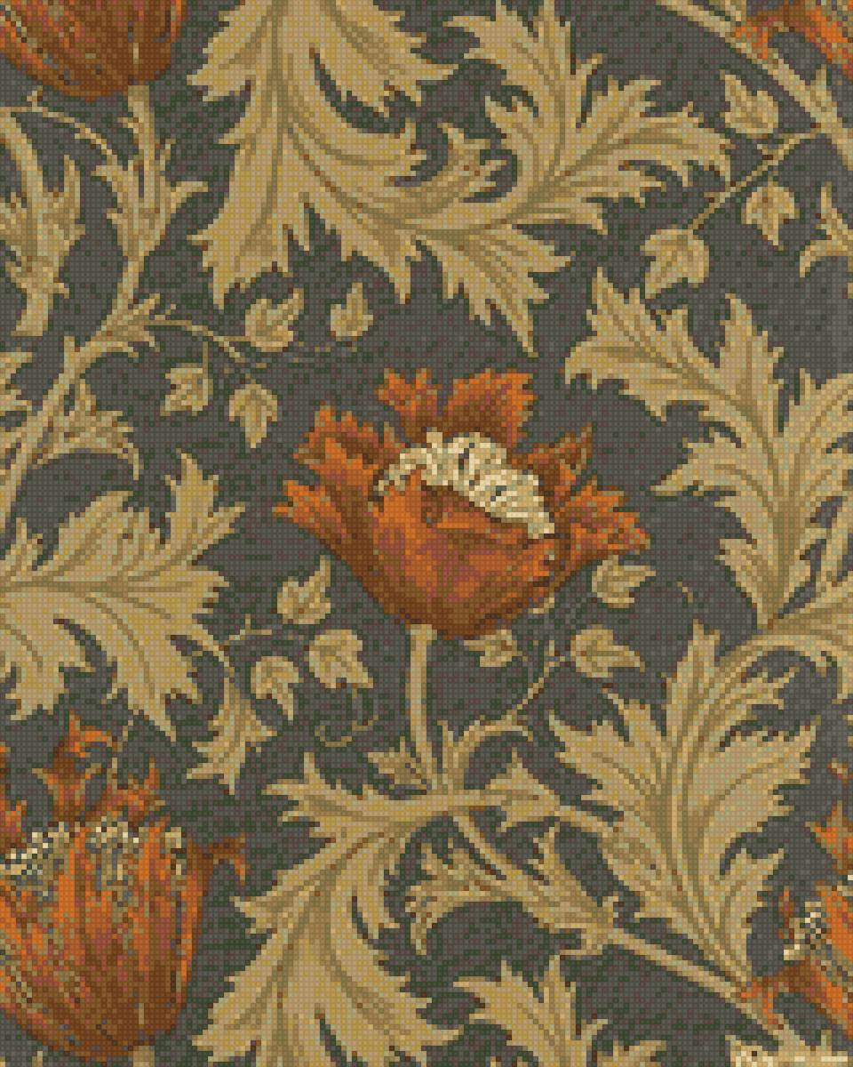 William Morris - Poppies - маки, poppies, tapestry, william morris, гобелен, уиллиям морис - предпросмотр