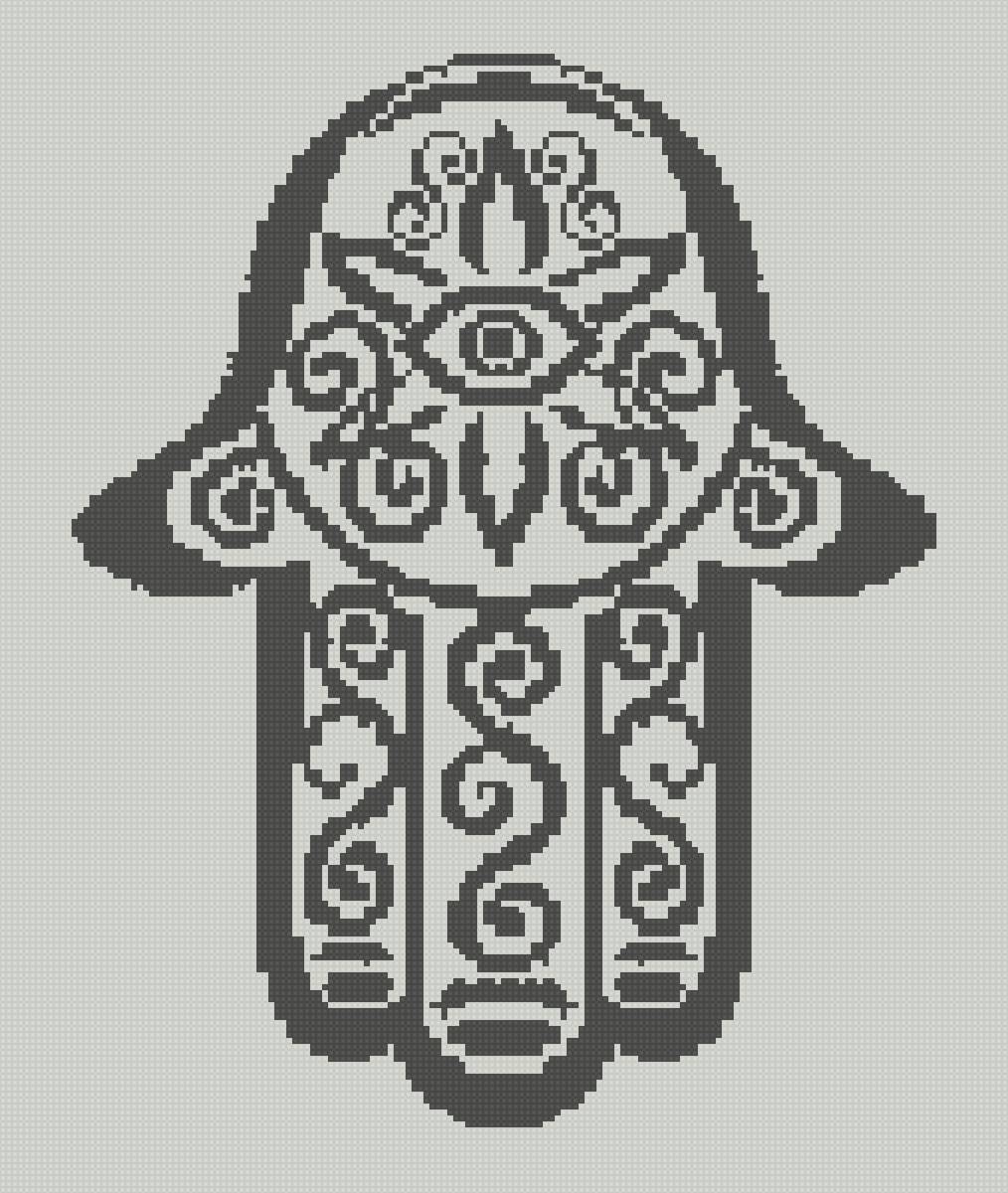 Рука Фатимы (Хамса) - монохром, рука фатимы, хамса - предпросмотр