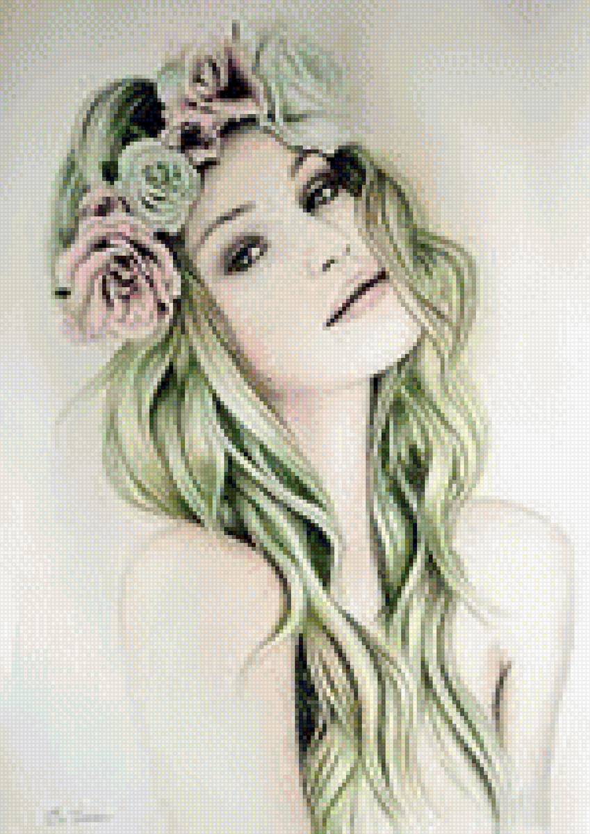 девушка - цвет, девушка - предпросмотр