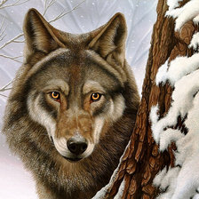 Схема вышивки «волк»