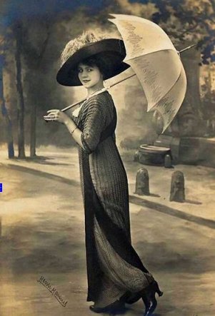 мода начала 20 века - старина, ретро, мода, девушка, прошлое, зонт - оригинал