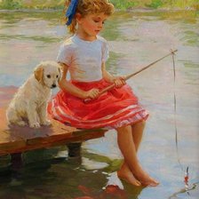 Схема вышивки «wędkarka»