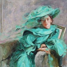 Схема вышивки «kobieta w seledynach»