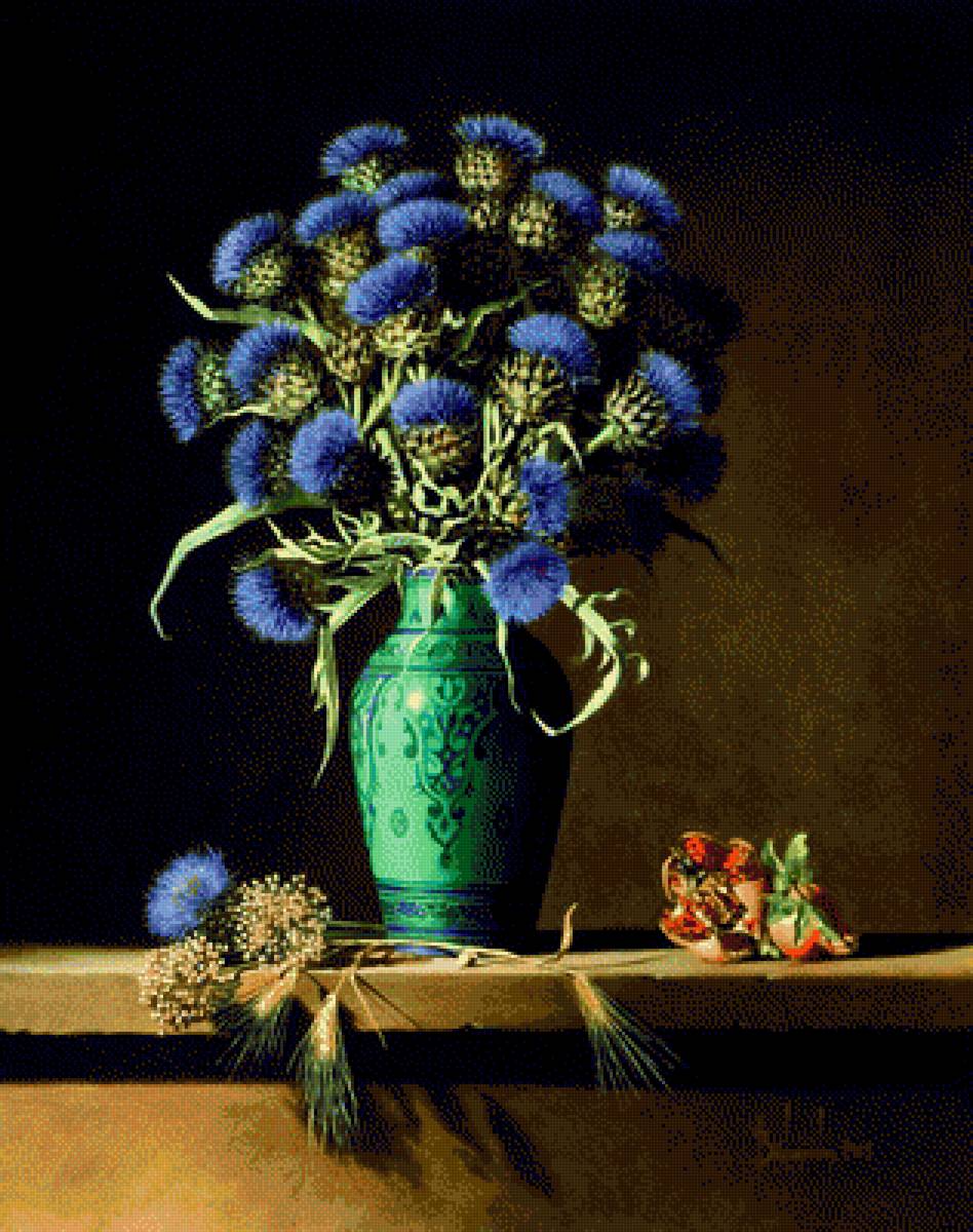 Васильки - натюрморт - предпросмотр