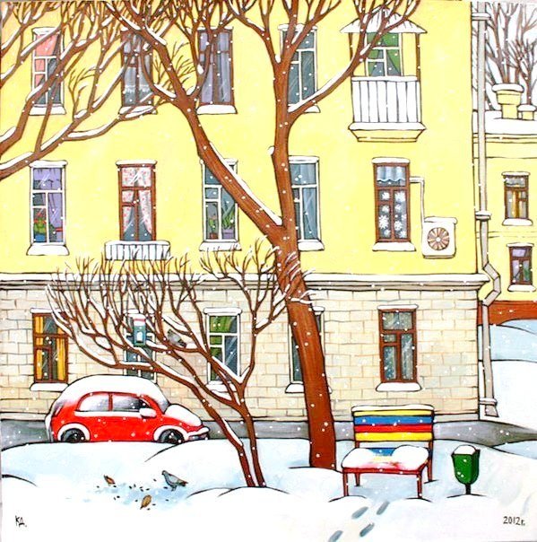 зима в городе - зима, пейзаж, город, природа - оригинал