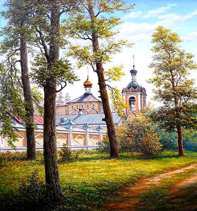 дорога к храму - картина, природа, пейзаж - оригинал