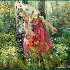 Схема вышивки «mała grzybiarka 1»