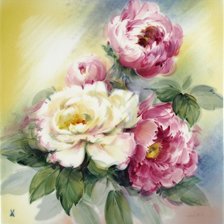 Схема вышивки «пион-1»