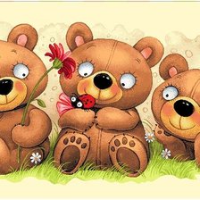 Оригинал схемы вышивки «Баловни (три медведя)» (№1560746)