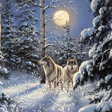 Схема вышивки «волки»