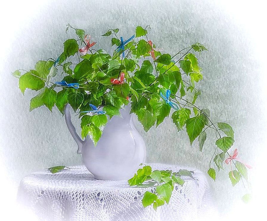 Берёзка на Троицу. - натюрморт - оригинал