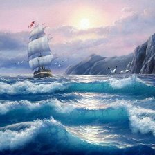 Схема вышивки «Море»