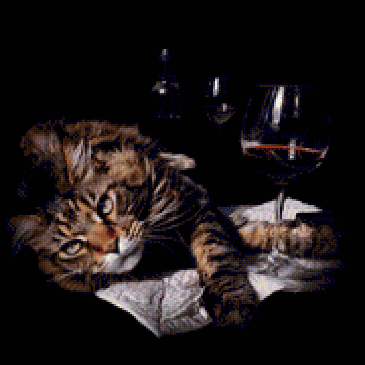 Кот с вином - кот, ленивый, вино, алкоголь - предпросмотр