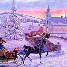 Схема вышивки «по морозцу на санях»