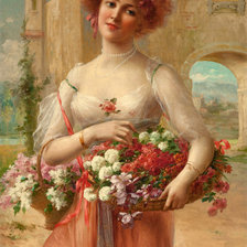 Оригинал схемы вышивки «рыжая цветочница» (№1566759)