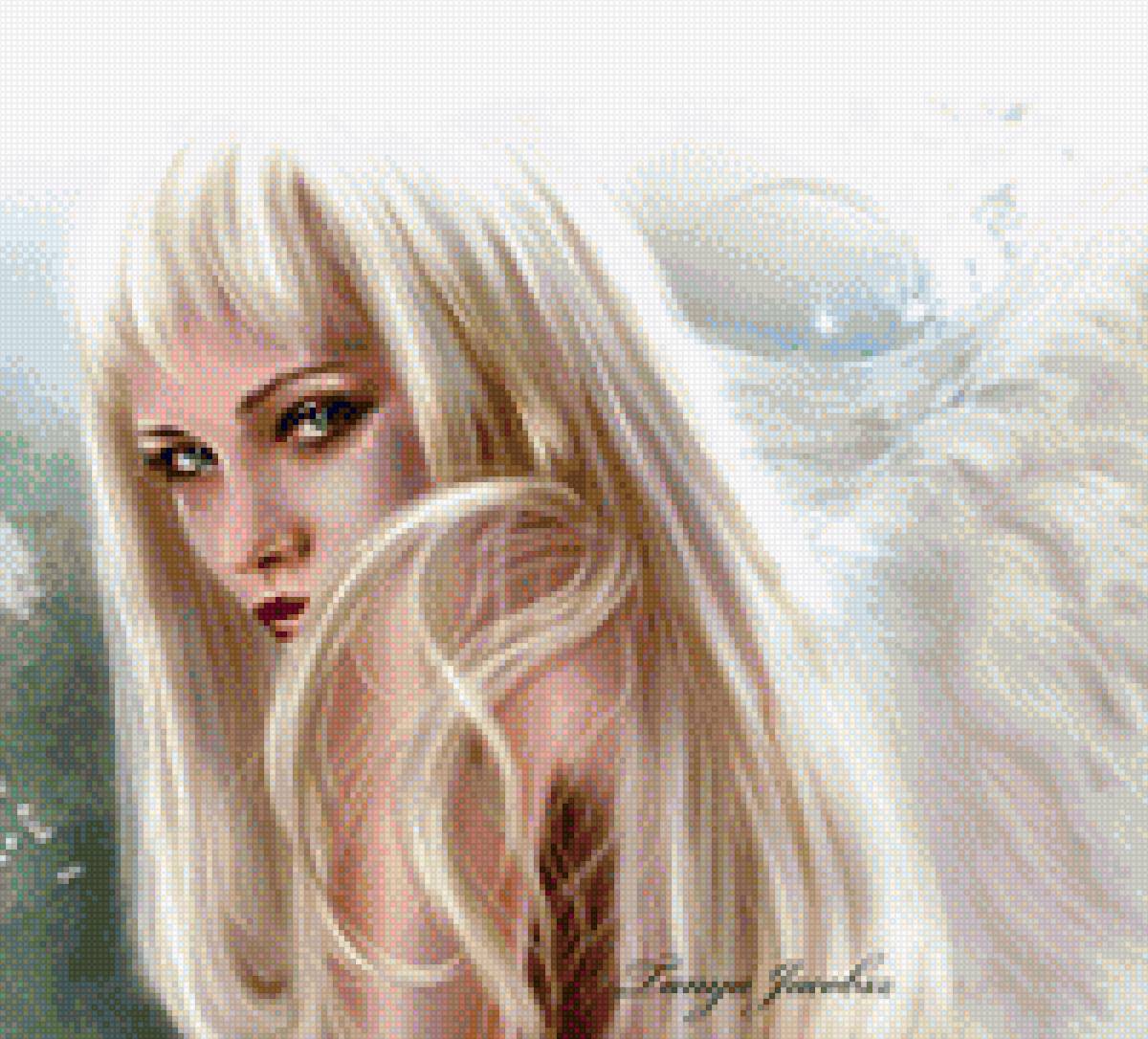 Ангел - ангелы, блондинка, девушка, фэнтези - предпросмотр