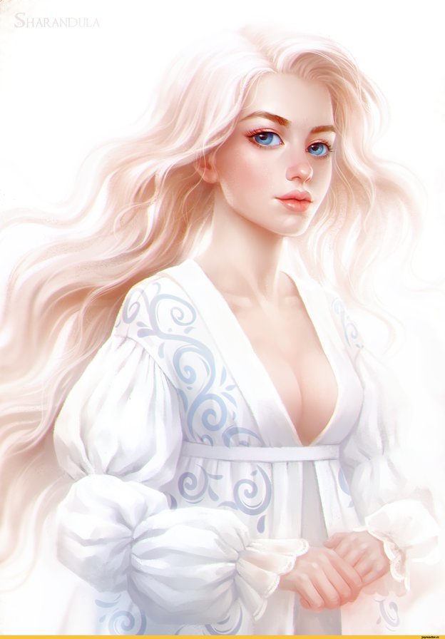 Девушка в белом платье - девушка, блондинка, фэнтези - оригинал