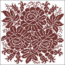 Схема вышивки «темные розы на белом»