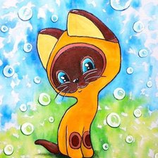 Схема вышивки «КотенокпоимениГАВ»