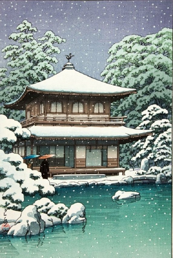 Зимняя Япония - пагода, зима, япония - оригинал