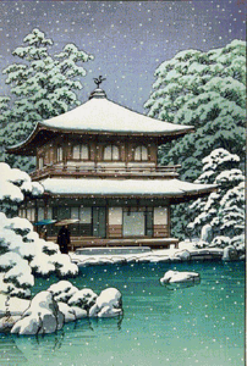 Зимняя Япония - пагода, зима, япония - предпросмотр