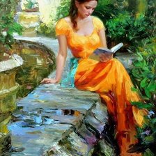 Схема вышивки «kobieta czytająca»