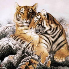 Оригинал схемы вышивки «Тигры» (№1570724)