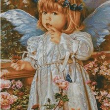 Оригинал схемы вышивки «Ангел и бабочки» (№1570762)