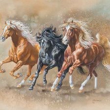 Схема вышивки «Кони»