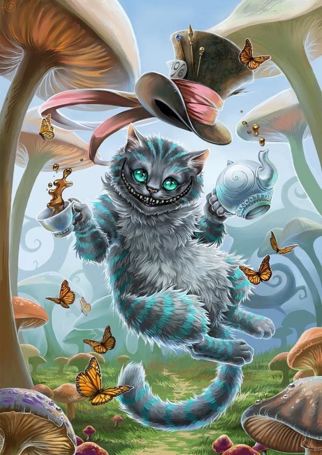 Чеширский кот - детское, фэнтези, кот, арт, сказка - оригинал