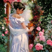 Дама с розами