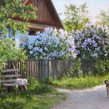 Схема вышивки «Деревня»