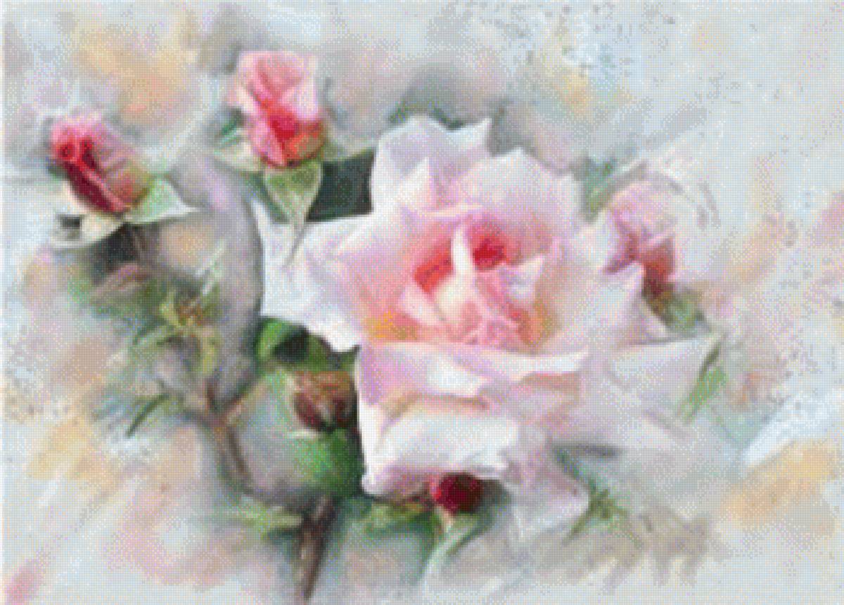 róża - akwarela - предпросмотр