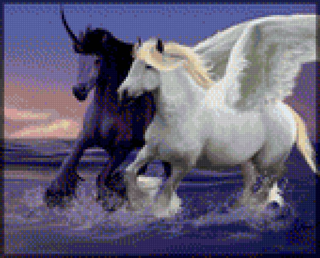 единорог и пегас - пегас, единорог - предпросмотр