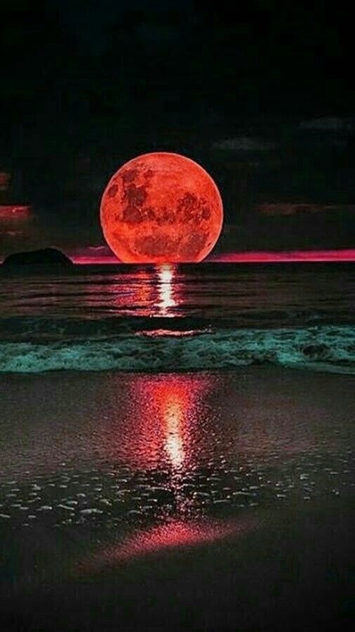Lua Vermelha - mar e lua - оригинал