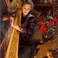 Схема вышивки «harfistka»