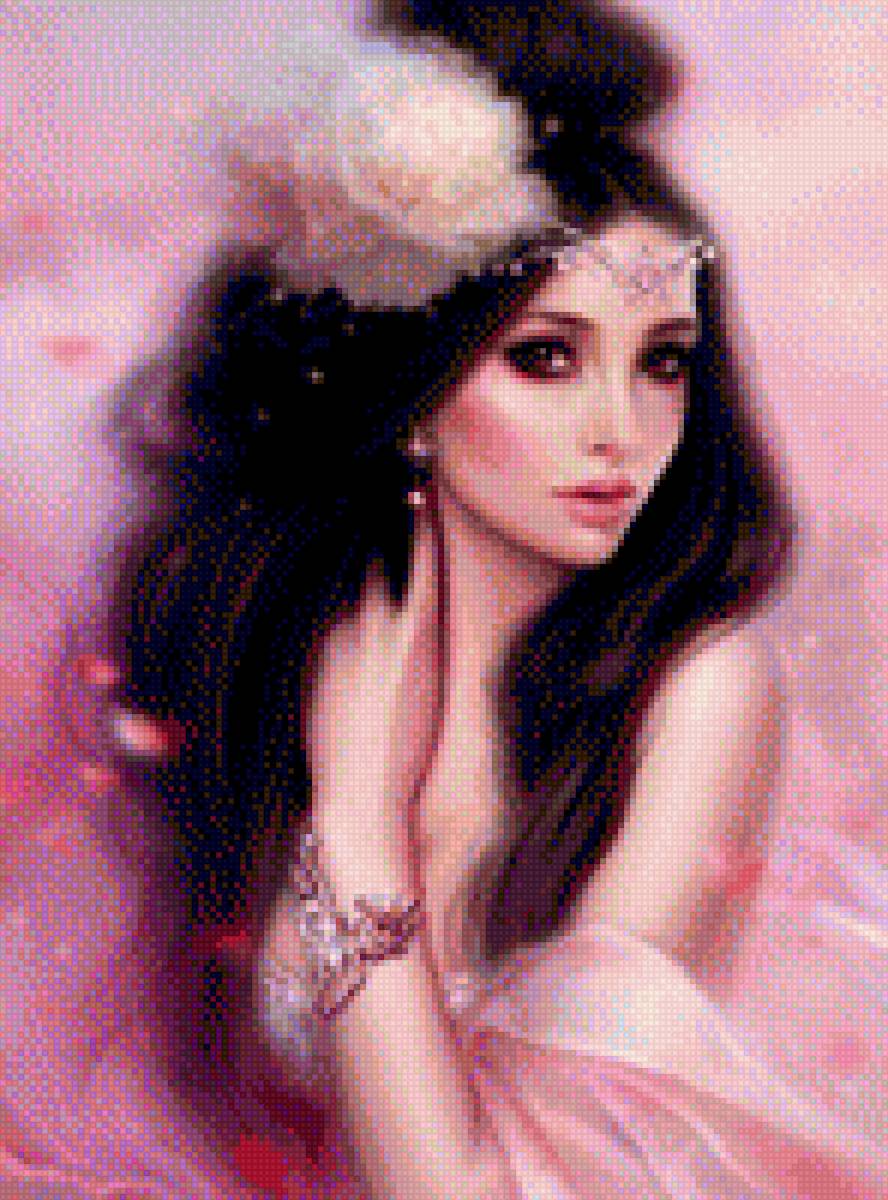 Брюнетка - романтика, девушка, восток, фэнтези - предпросмотр