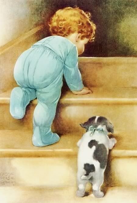 МАЛЫШ C СОБАЧКОЙ - природа, животные, дети - оригинал