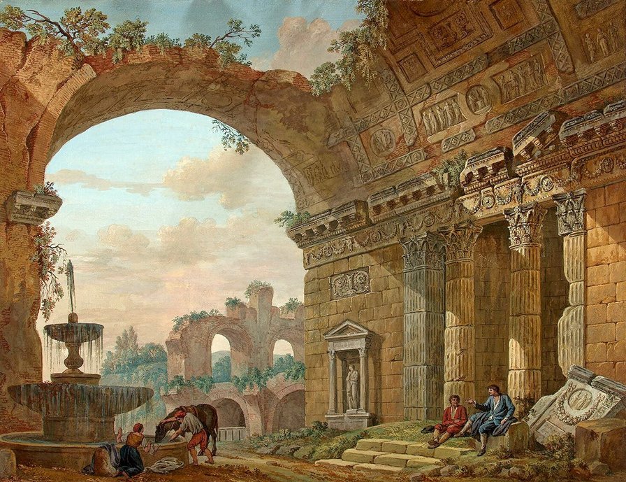 Руины древнего Рима - руины рима, люди - оригинал