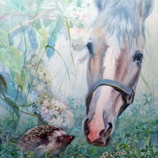 Схема вышивки «Ёжик в тумане»