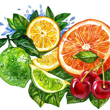 Схема вышивки «Фрукты-ягоды»